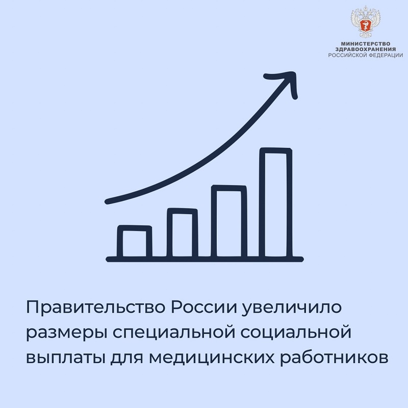 Правительство России увеличило размеры специальной социальной выплаты для медицинских работников